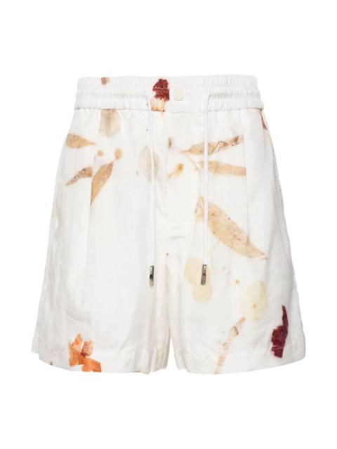 FENG CHEN WANG ABSTRACT-PRINT DRAWSTRING SHORTS