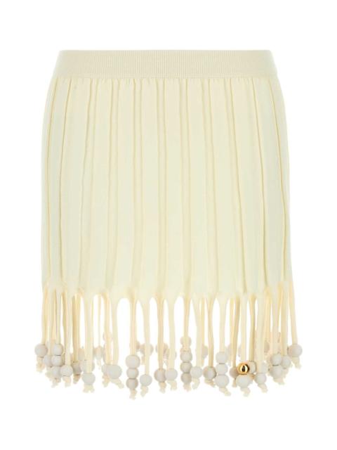 Loewe Loewe Paula's Ibiza Women Ivory Cotton Paula S Ibiza Mini Skirt
