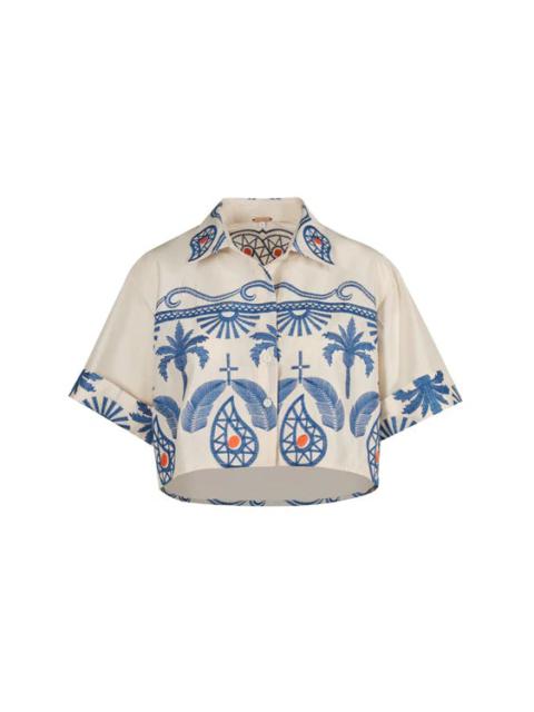 Johanna Ortiz Manyatta Shirt Tropical Embroidery