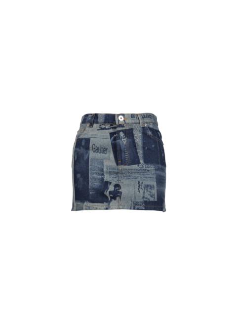 Jean Paul Gaultier MINI SKIRT WITH NEWSPAPER PRINT / IND/BEI