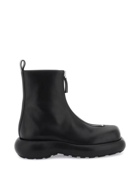Jil Sander Zippered Leather Ankle Boots Women