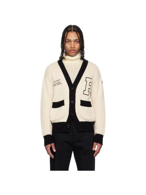 Moncler Moncler x FRGMT Hiroshi Fujiwara Off-White Embroidered Cotton Cardigan