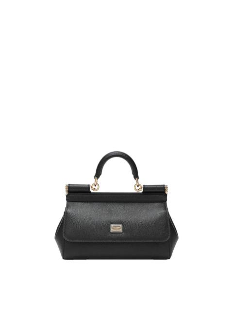 Dolce & Gabbana DOLCE & GABBANA Black Sicily Small Leather Top Handle Bag Ne