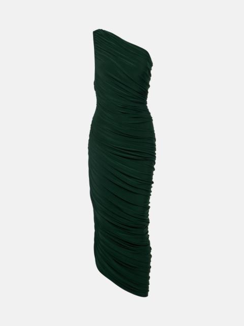 NORMA KAMALI Diana ruched asymmetric midi dress