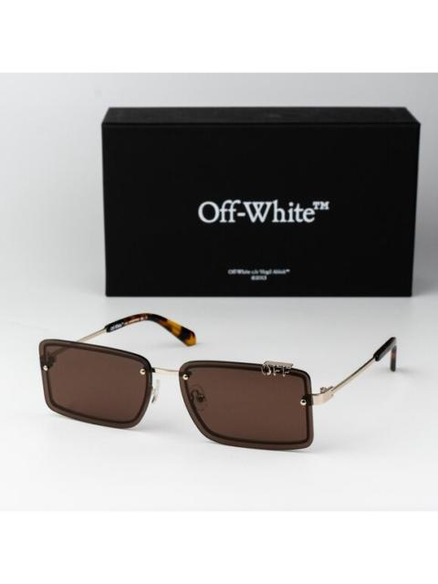 Off-White Off-White TAMPA Men Sunglasses Gold Brown Rectangular OERI13N TAMPA 7664