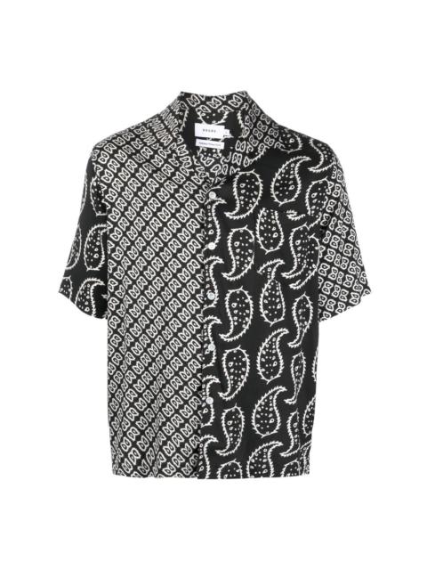 Rayon Bandana Button-Up Shirt "White"