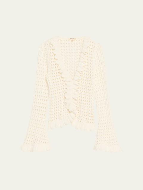 L'AGENCE Solaris Open Stitch Cardigan