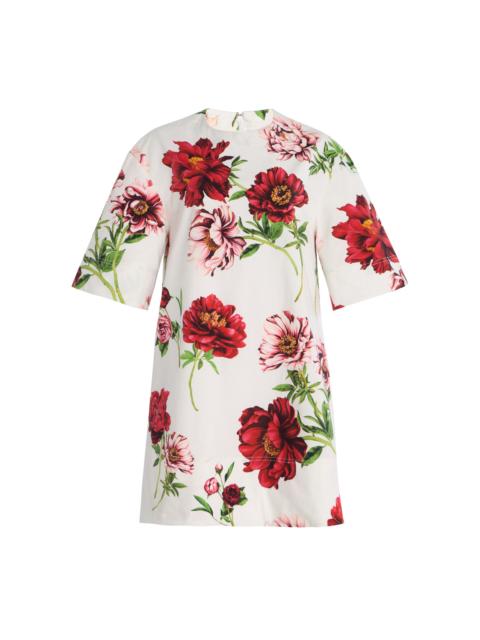 Oscar de la Renta Printed Cotton Poplin Mini Shirt Dress multi