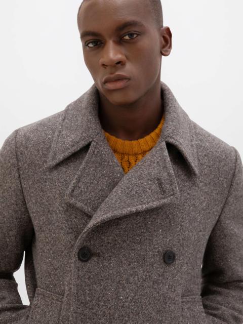 Johnstons of Elgin Charcoal Herringbone Pea Coat
