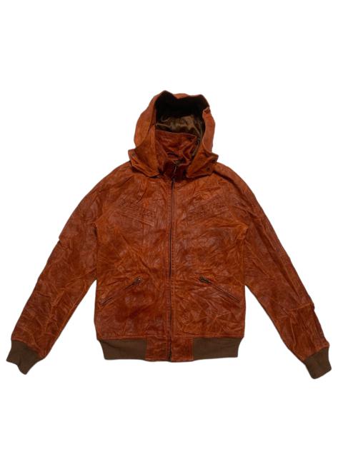 Other Designers Iroquois Japan - Iroquois Hooded Leather Jacket