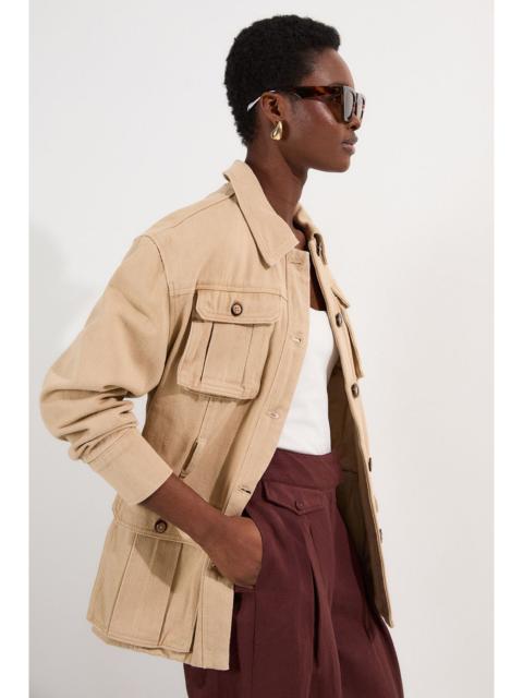 KAREN MILLEN Denim Pocket Detail Belted Safari Jacket