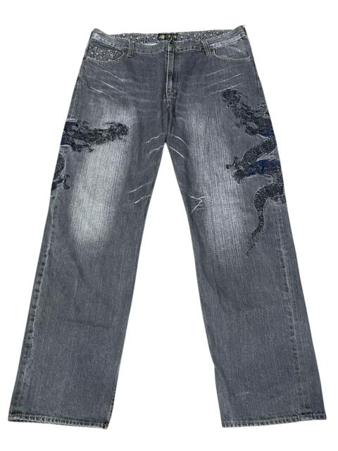 Other Designers Dragonfly - Sukajan Embroidery Black Dragon Tattoo Wear Denim Karakuri