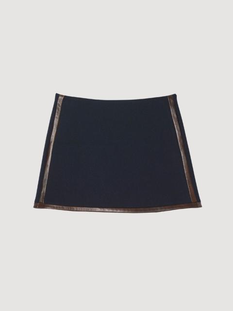 Sandro MINI SKIRT WITH LEATHER BANDS
