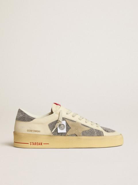 Golden Goose Men's Stardan in suede with sand star and silver crystal inserts