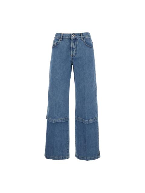 THE ATTICO Blue Jeans With Logo Detail On The Pocket And Logo Patch On The Rear In Denim Woman