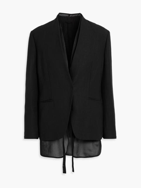 Brunello Cucinelli Bead-embellished layered twill and chiffon blazer