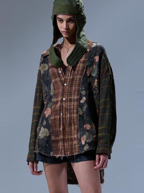 R13 MULTI-STRIP DROP NECK SHIRT