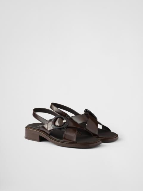 Prada Brushed leather sandals with buckle