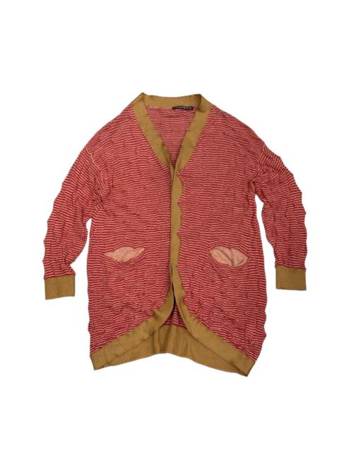 Other Designers STRIPES FRAPBOIS BY ISSEY MIYAKE WRINKLES KNITTED CARDIGAN