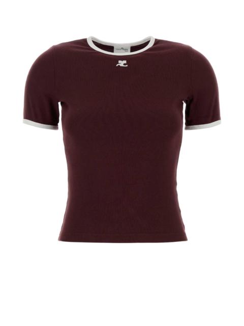 courrèges Courreges Women Burgundy Cotton T-Shirt