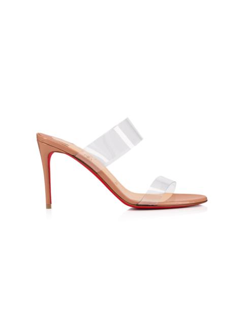 Christian Louboutin Just Nothing 85mm Patent PVC Sandals neutral