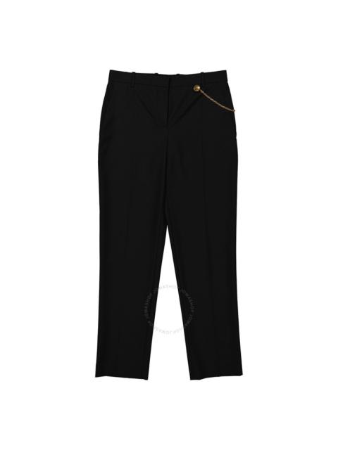 Givenchy Ladies Black Wool Cigarette Chain Trousers