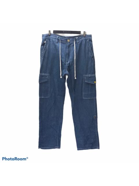 Other Designers Japanese Brand Back Number Denim Drawstring Casual Pants