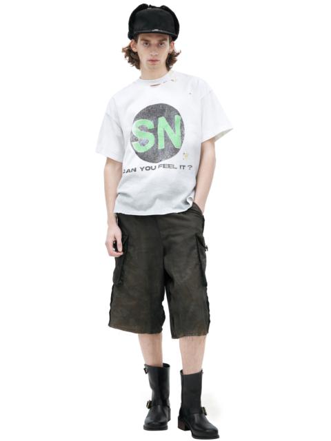 SATOSHI NAKAMOTO WHITE T-SHIRT WITH LOGO