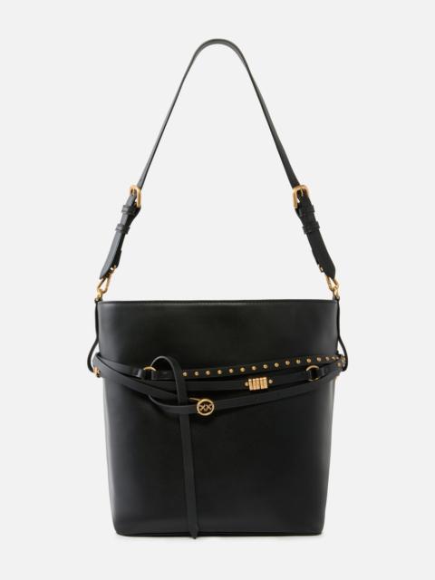PINKO BUCKET BELT BAG MEDIUM SHOULDER BAG IN LEATHER