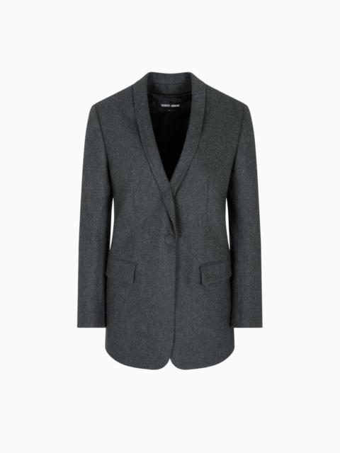 GIORGIO ARMANI SINGLE-BREASTED JACKET IN WOOL AND CASHMERE FLANNEL