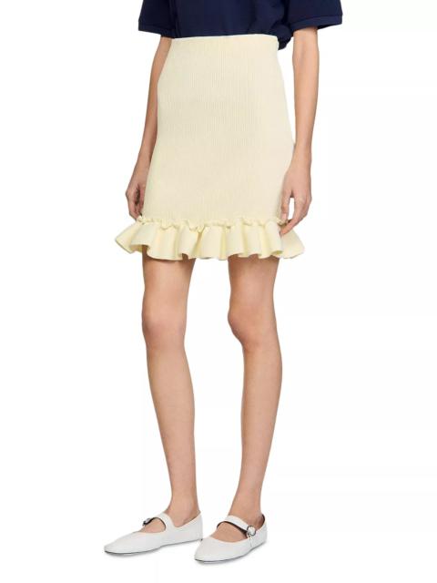 Sandro Knit Ruffle Skirt