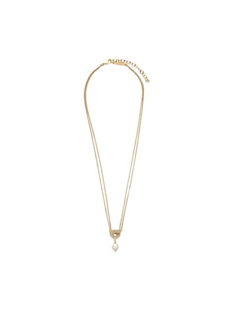 FERRAGAMO Ferragamo Women Necklace With Gancini Pearl And Crystals Pendant