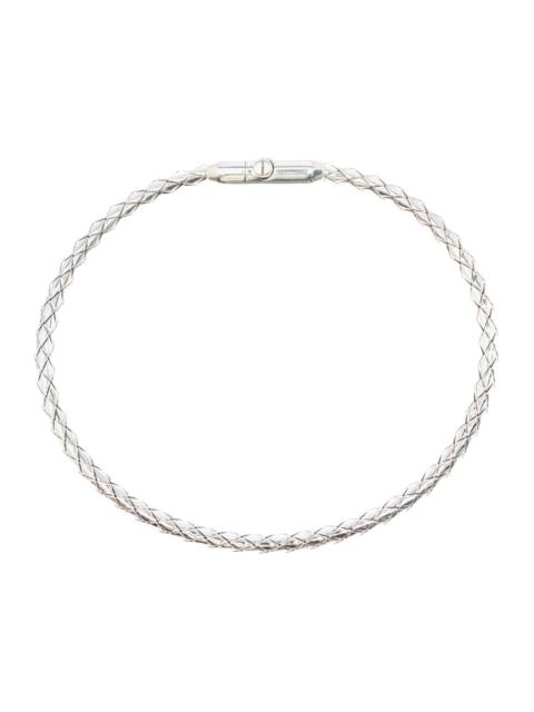 Bottega Veneta Bottega Veneta Men 'Intreccio' Metallic Bracelet With Rear Push Closure And Intrecciato Design In Si