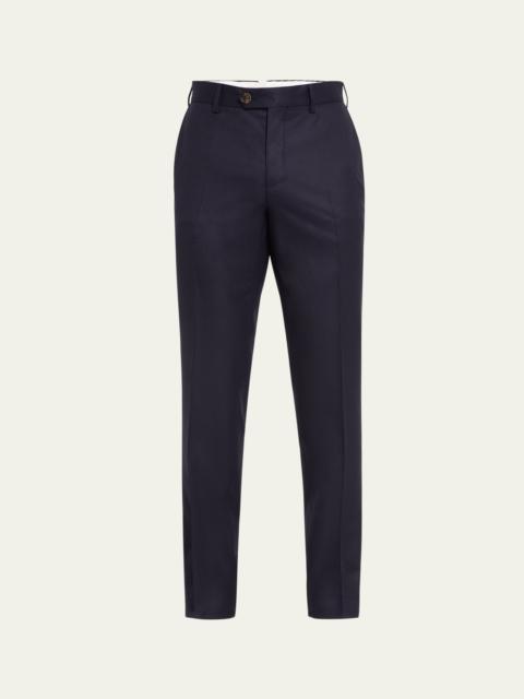 Brunello Cucinelli Men's Flannel Flat-Front Pants