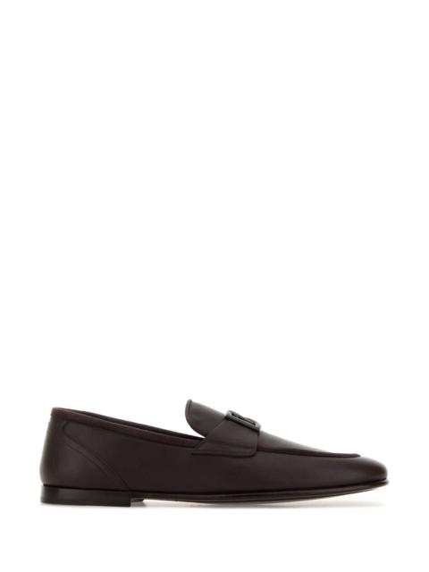 Dolce & Gabbana Dolce & Gabbana Men Dark Brown Leather Erice Loafers