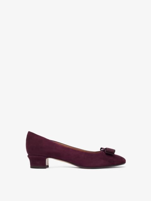 FERRAGAMO Vara 2.0 plum suede pumps
