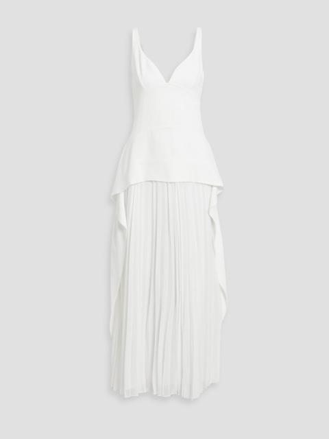SIMKHAI Sequoia layered crepe and chiffon maxi dress