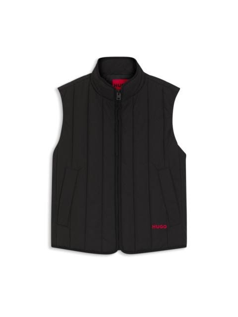 HUGO LIGHTWEIGHT GILET WITH VERTICAL QUILTING