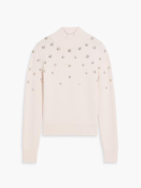 Oscar de la Renta Crystal-embellished wool sweater