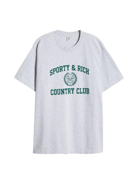 Sporty & Rich Varsity Crest Graphic T-Shirt in Light/Pastel Grey at Nordstrom