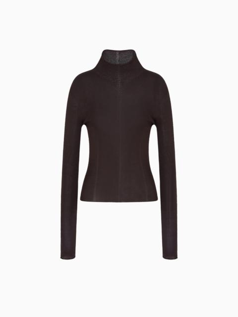 GIORGIO ARMANI MOCK-NECK SILK JUMPER