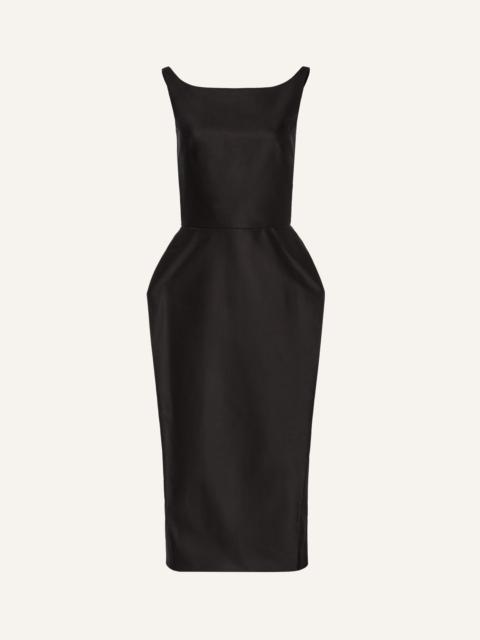 MAGDA BUTRYM Roundneck hip pad midi dress in black