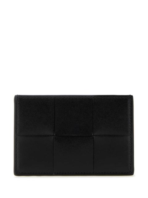 Bottega Veneta Bottega Veneta Men Black Leather Card Holder