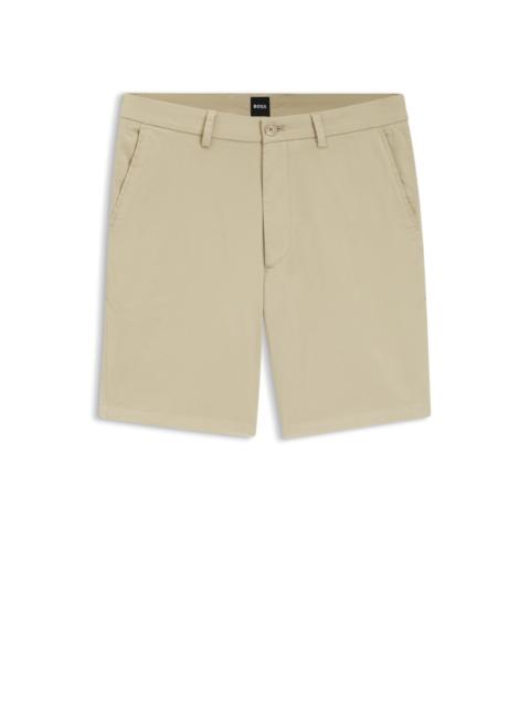 BOSS MODERN-FIT SHORTS IN STRETCH-COTTON TWILL