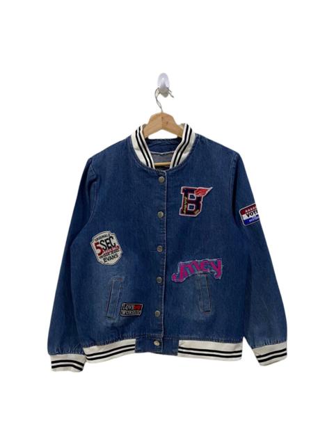 Other Designers Vintage - OG🔥HYSTERIS🇯🇵DENIM PATCHES VARSITY JACKET