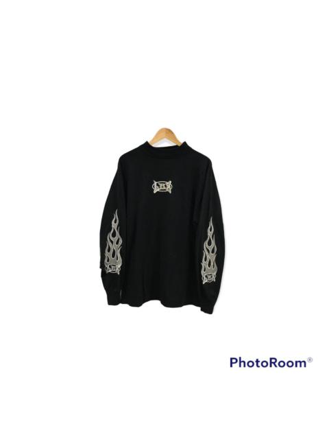 Other Designers Vintage flame hoodie ripped arm's