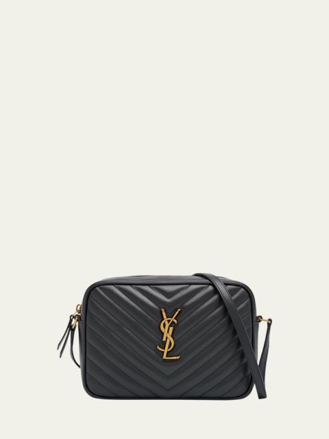 SAINT LAURENT Lou Medium YSL Camera Bag with Pocket in Quilted Leather