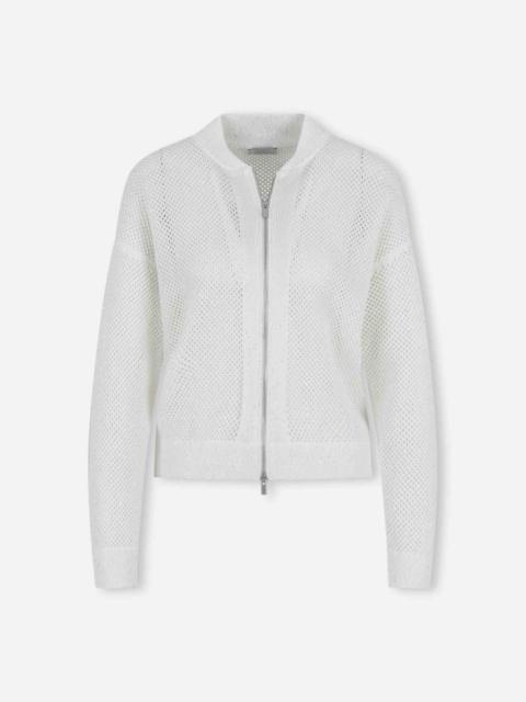 PESERICO CARDIGAN WITH OPENWORK AND ZIPPER
