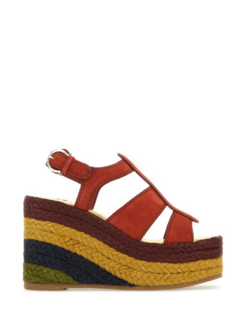 FERRAGAMO Salvatore Ferragamo Women Brick Suede Renee Wedges