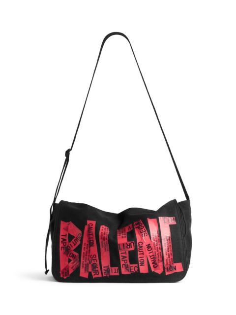 BALENCIAGA Men's Tape Type Flap Messenger Bag Small in Black/red